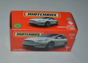 MATCHBOX 2023 POWER GRAGS 59/100 - TESLA MODEL X WHITE - Picture 1 of 4