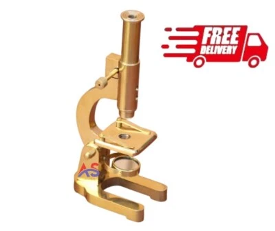 Brass Microscope Vintage Student Microscope 7" Rare Monocular type W - Image 1 of 4