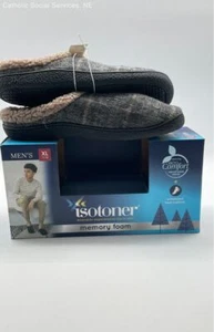 Isotoner Grey/Brown Men's Slipper - Size XL - Picture 1 of 10
