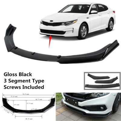 Add-on Universal Fit For Kia Optima 2016-2020 Front Bumper Lip Spoiler Splitter - Imagem 1 de 4