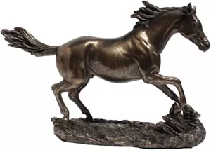 13.63 Inch Horse Cantering on The Grassland Cold Cast Bronze Figurine - Picture 1 of 1