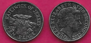 JERSEY 10 PENCE 2012 UNC St.MARTIN,FALDOUET DOLMEN,QUEEN ELIZABETH THE SECOND,Ob - Picture 1 of 1