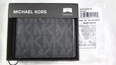 Cartera Michael Kors "JET SET" para hombre plegable negra con logotipo precio de venta sugerido por el fabricante 98 USD ¡Nueva en caja! Foto 1 de 4