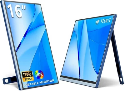 16'' Portable Monitor for Laptop – 1920x1200P FHD IPS 16:10 External Display - Image 1 of 4