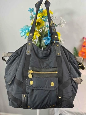 Bolso de fin de semana grande de poliéster negro cibernético STELLA McCartney x LeSportSac Foto 1 de 4