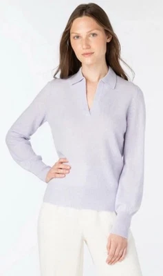 Suéter Polo Manga Larga Kinross Cuello Dividido Cuello Cachemira Amatista Púrpura M Foto 1 de 4