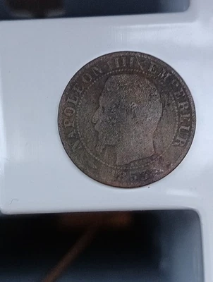 Pièce  5 centimes Napoléon III Tete nue 1853 B - Photo 1/2