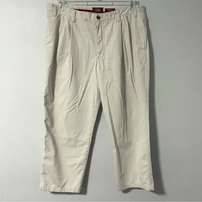 Eddie Bauer Beige 100% Cotton wrinkle resistant Chino Pants 42 x 32, 29 actual - Image 1 of 4