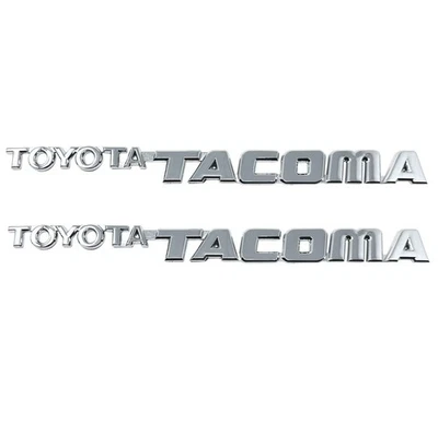 Toyota Tacoma Emblems Badge Logo Letter Front Door (2 Pieces) - Premium Adhesive - Image 1 of 4