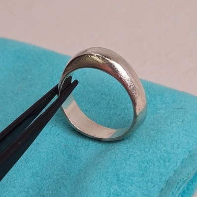 Anillo Tiffany & Co. Plata Esterlina Doble Banda Talla 5 Vintage 1999 Modernista Foto 1 de 4