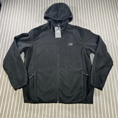 Chaqueta polar con capucha New Balance - negra - para hombre mediana cómoda para todo tipo de clima nueva con etiquetas Foto 1 de 3