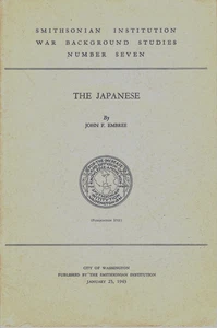 The Japanese by John F. Embree The Smithsonian Institution 1943 War Background - Imagen 1 de 1
