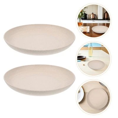  8-teilige Teller aus Weizenstroh: Unzerbrechliches Esstablett, - Bild 1 von 4