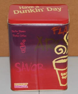 Vintage Have a Dunkin' Day Donuts rote Kaffeedose - Bild 1 von 4