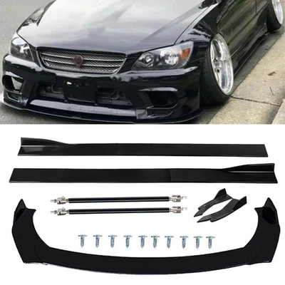 For Lexus IS300 Front Bumper Lip Spoiler Splitter Glossy Black Body Side Skirt Foto 1 de 4