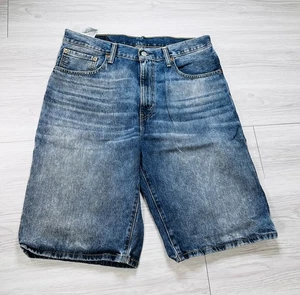 Levi's 569 Loose Straight Blue Wash Jean Denim Shorts Mens Size 33 12" Inseam - Picture 1 of 13