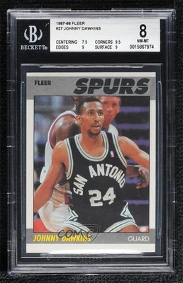 1987-88 Fleer Johnny Dawkins #27 BGS 8 Rookie RC - Image 1 of 2