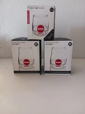 Лот из трех изоляторов для детских бутылочек Joovy Boob (прозрачных), два 9 унций и один 5 унций. - Изображение 1 из 4