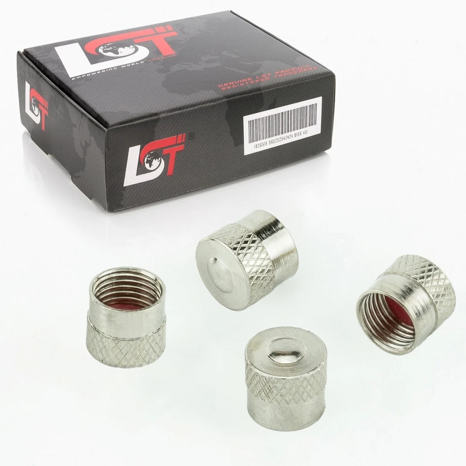 4x Valve Caps Aluminium Tire Valve Silver Short for Fiat - Изображение 1 из 3