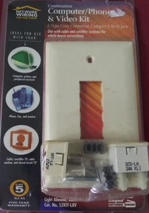 Pass&Seymour Combination Computer Phone & Video Kit Multimedia Outlet F Type - Picture 1 of 2