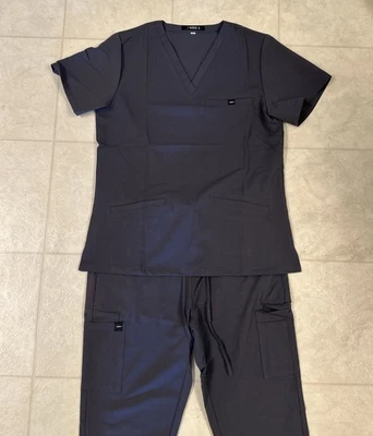MED 1 Gray Multipocket Jogger Scrub Set Sz Medium - Image 1 of 4