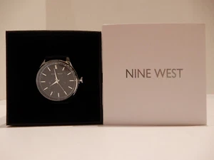 Nine West Bold Men's Jasper Watch Black Leather Band Water Resisitant - Picture 1 of 5