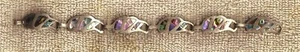 BEAUTIFUL ANTIQUE STERLING SILVER WITH INLAID IRRIDESCENT ALBALONE BRACELET - Picture 1 of 9