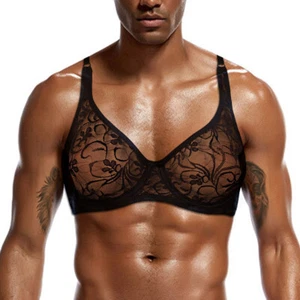 Sissy Mens Bras Lace Bra Underwired Brassiere Flat-chested Crossdreser Lingerie - Picture 1 of 17