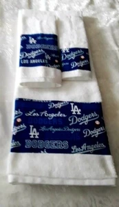 Los Angeles Dodgers 3 Piece Bath Towel Set Handmade Great Gift!! - Picture 1 of 1