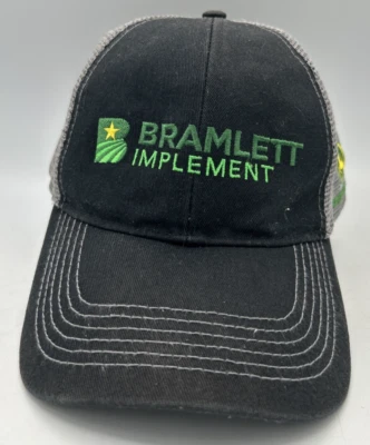 Gorra ajustable de malla gris/verde/negro Bramlett Implement John Deere bordada Foto 1 de 4