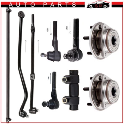 9 Pcs Front Tie Rod Adjusting Track Bar Wheel Bearning Hub For 2000-06 Jeep TJ Foto 1 de 4