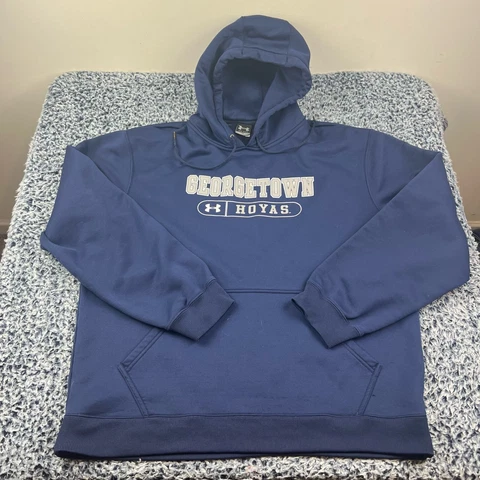 Under Armour Georgetown Hoyas Hooded Sweatshirt Mens Large Navy Blue Hoodie NCAA Cover