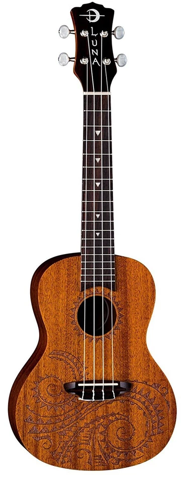 Luna UKE ACT V C MO Mahogany Concert Ukulele Lizard Design w/ Gig Bag - Image 1 of 1