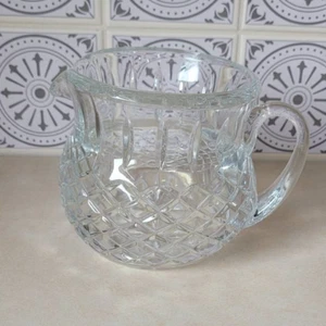 Vintage Lead Crystal Squat Water Juice Creamer Pitcher - Picture 1 of 8