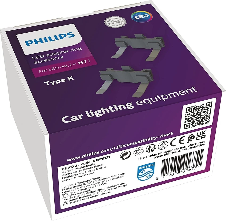 2 Pack Philips Adapter ring Accessory Type K for LED headlight bulbs (H7) LED-HL - Image 1 of 1