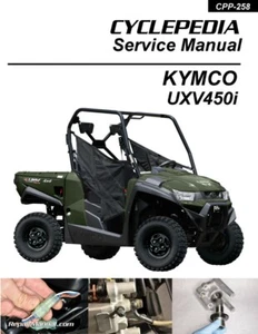 2015-2017 KYMCO UXV 450i 4X4 Side X Side Printed Service Manual By Cyclepedia - Picture 1 of 1