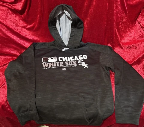 Majestic MLB Authentic Collection Chicago White Sox Pullover Gray Hoodie Large Cover
