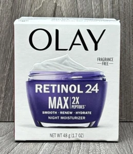 OLAY Regenerist Retinol 24 MAX 2X Vitamin B3+ Night Cream Face Moisturizer 1.7oz - Picture 1 of 2