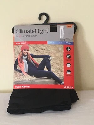 Climate Right Cuddl Duds Women Plush Warmth Leggings Black XS