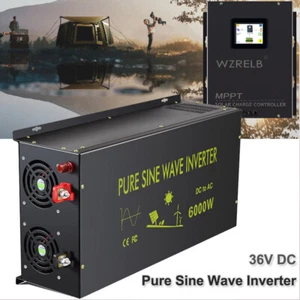 6000W Pure Sine Wave Inverter 36V MPPT Solar Charge Controller 80A Home RV Camp - Picture 1 of 9
