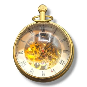 The Kings Messing Kugel mechanische Tischuhr Uhr Briefbeschwerer 3 1/4" funktioniert - Bild 1 von 9