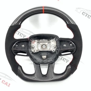 Custom Carbon Fiber Steering Wheel For 2015 - 24 Charger Challenger Durango - Picture 1 of 9