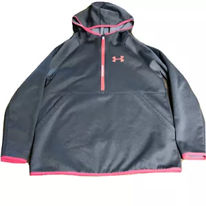 Under Armor Girls' Storm AF 1/4 Zip-Up Pullover Hoodie Size XL Gray Pink - Picture 1 of 7