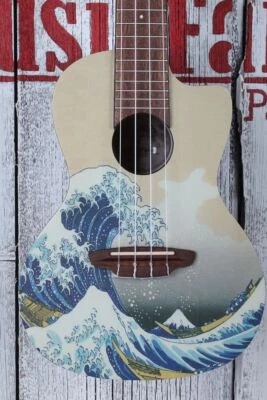Luna Artistic Series Uke GWC Great Wave Concert Cutaway Ukulele Uke with Gigbag - Image 1 of 4