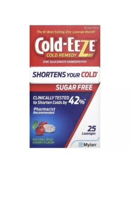 Remedio para el frío, gluconato de zinc homeopático, cereza silvestre natural, 25 pastillas Foto 1 de 3