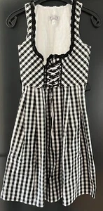 Mädchen Damen Trachten Kleid Dirndl schwarz/weiß kariert Gr. 34 - Picture 1 of 2
