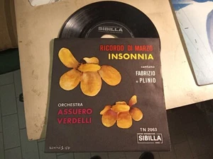 ASSUERO VERDELLI FABRIZIO PLINIO "RICORDI DI MARZO - INSONNIA" SIBILLA ITALY'71 - Picture 1 of 2