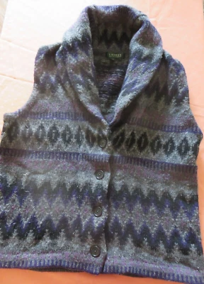 Chaleco Lauren Ralph Lauren Talla L 100% Lana Cordero Gris/Púrpura Foto 1 de 4