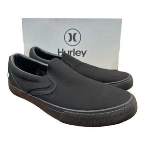 Men's Hurley Arlo Slip On Black Casual Canvas Shoes Sneakers Size 12 New - Picture 1 of 8
