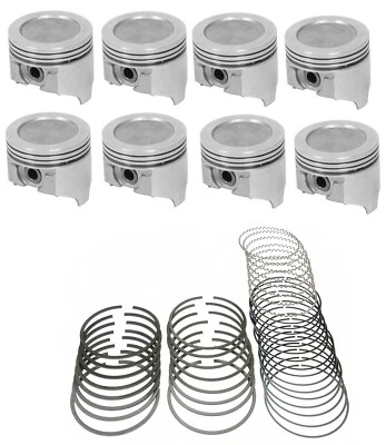 Pistones de 4 barriles + anillos fundidos 1968-76 Oldsmobile/Olds 455 9,75:1 STD Foto 1 de 4